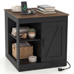 LIVSK Nachtkastje met Oplaadstation - Rustiek Eikenhout met, Verzenden, Nieuw