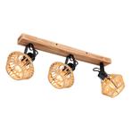 Opbouwspots VALLI 3-lichts Matt zwart E27 80cm, Ophalen of Verzenden, Nieuw, Plafondspot of Wandspot, Led