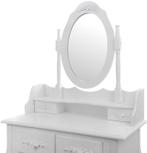 Stijlvolle witte kaptafel met spiegel en krukje - 75x40x1..., Ophalen of Verzenden, Nieuw
