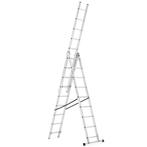 Vouwladder - 3x9 treden - werkhoogte 5,06 m - aluminium, Doe-het-zelf en Verbouw, Ladders en Trappen, Ophalen of Verzenden, Nieuw