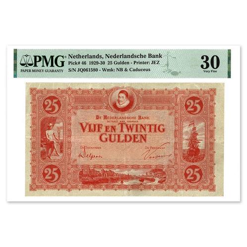 25 Gulden Willem van Oranje 1929 PMG 30, Postzegels en Munten, Bankbiljetten | Nederland, Verzenden