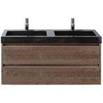 Dante Badmeubelset 120 cm - Tabacco - Wastafel Hardsteen Wit, Ophalen of Verzenden, Nieuw