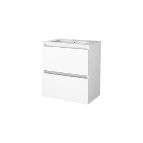 Badmeubelset BWS Salt 60x39cm Greeploos 2 Lades Met Wastafel, Doe-het-zelf en Verbouw, Sanitair, Bad, Nieuw, Chroom, Ophalen of Verzenden
