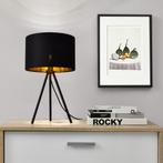 Tafellamp Metz tripod lamp 51xØ30 cm zwart en goud E14, Huis en Inrichting, Verzenden, Nieuw