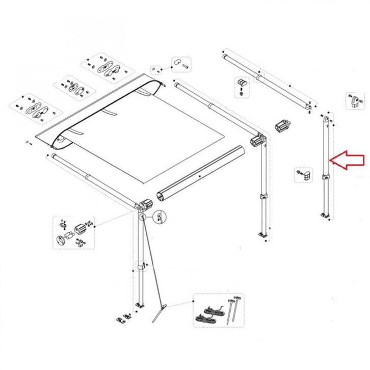Fiamma Staander CaravanStore XL Rechts 350-550, Caravans en Kamperen, Voortenten en Luifels, Ophalen of Verzenden