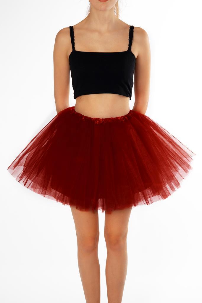 KIMU® Tutu Donkerrood Tule Rokje 110 116 122 128 134 140 Bor, Kinderen en Baby's, Carnavalskleding en Verkleedspullen, Meisje