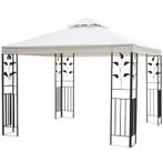 TRUUSK Tuinpaviljoen Met Bladmotief 2,95 X 2,95 M Stalen Fra, Verzenden, Nieuw