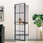 Binnendeur 83x201,5 cm gehard glas en aluminium smal zwart, Doe-het-zelf en Verbouw, Nieuw, Verzenden