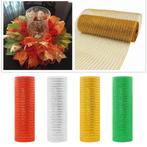 Decomesh deco mesh metalic voor kransen en inpakken goudgeel, Ophalen of Verzenden, Nieuw