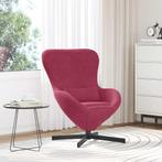 vidaXL Eivormige stoel Wijnrood 63 x 73 x 90 cm Fluweel, Huis en Inrichting, Fauteuils, Verzenden, Nieuw