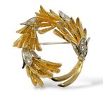 Broche - 18 karaat Geel goud, 18K geelgouden bloempot broche
