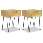 vidaXL Nachtkastjes 2 st 40x30x50 cm massief teakhout, Minder dan 45 cm, Verzenden, Nieuw, Minder dan 55 cm