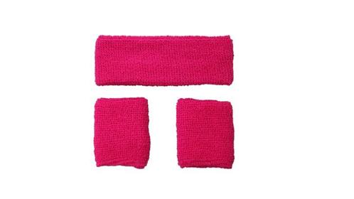 Neon zweetband hoofd en pols roze, Hobby en Vrije tijd, Feestartikelen, Feestartikel, Nieuw, Verzenden