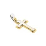 18 Krt. Bicolor gouden hanger van een kruis (religieus), Sieraden, Tassen en Uiterlijk, Bedels, Ophalen of Verzenden, Gebruikt