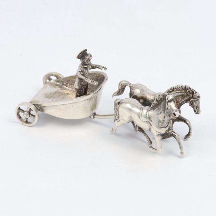 Luxor Zilverfabr. - Romeinse Biga - NO RESERVE - Miniatuur, Antiek en Kunst, Antiek | Goud en Zilver