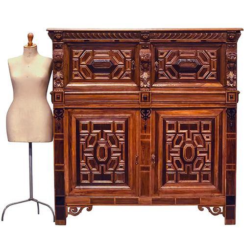 Museale 17e eeuwse Zeeuwse vierdeurskast zeer fijn beeldhouw, Antiek en Kunst, Antiek | Kantoor en Zakelijk, Ophalen of Verzenden