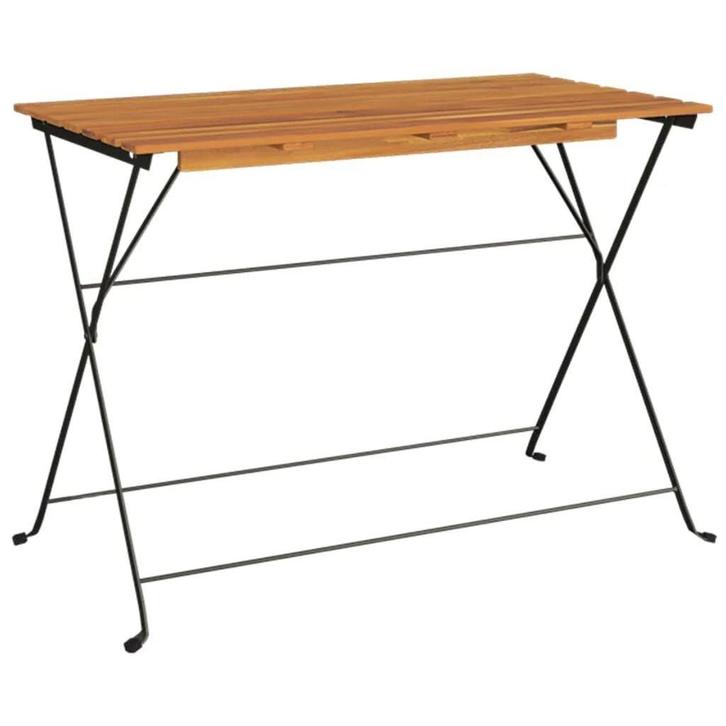Klaptafel acaciahout & staal | retourdeal | 64% korting, Tuin en Terras, Tuinsets en Loungesets, Eettafel, Nieuw, Hardhout, Tuinset