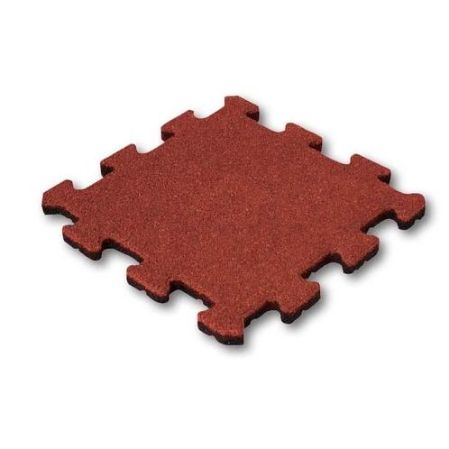 Rubber tegel 50 mm - 50 x 50 cm - Rood - Puzzelsysteem -, Tuin en Terras, Tegels en Klinkers, Verzenden
