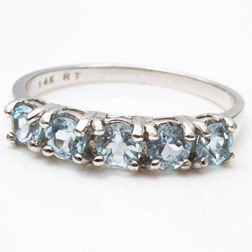 Zonder Minimumprijs - Ring - 14 karaat Witgoud Topaas, Sieraden, Tassen en Uiterlijk, Ringen