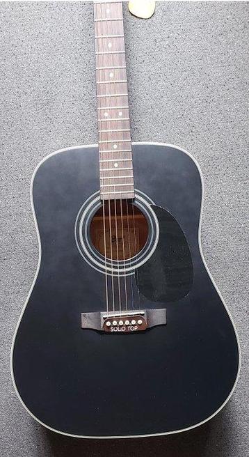 Cort - Earth 70 Black Satin met hoes - - Akoestische gitaar beschikbaar voor biedingen