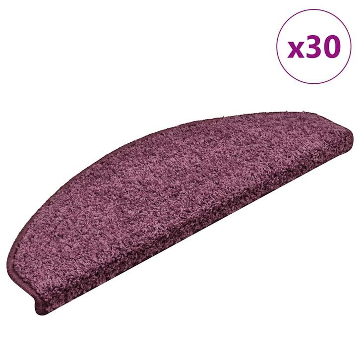 vidaXL Trapmatten 30 stuks 65x21x4 cm Donkerpaars Halfrond, Doe-het-zelf en Verbouw, Ladders en Trappen, Nieuw, Verzenden