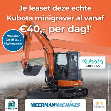Kubota KX060-5 (Al vanaf €40,- per dag!) beschikbaar voor biedingen