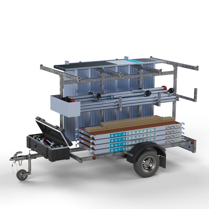 Euroscaffold Steigertransporter met rolsteiger 8,2 meter, Doe-het-zelf en Verbouw, Steigers, 5 meter of hoger, Nieuw, Rolsteiger of Kamersteiger