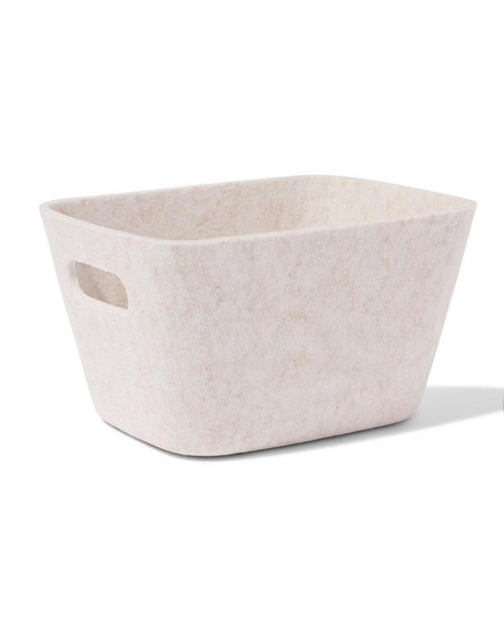 HEMA Mand 20x12cm vilt beige, Huis en Inrichting, Kasten | Overige, Nieuw, Verzenden