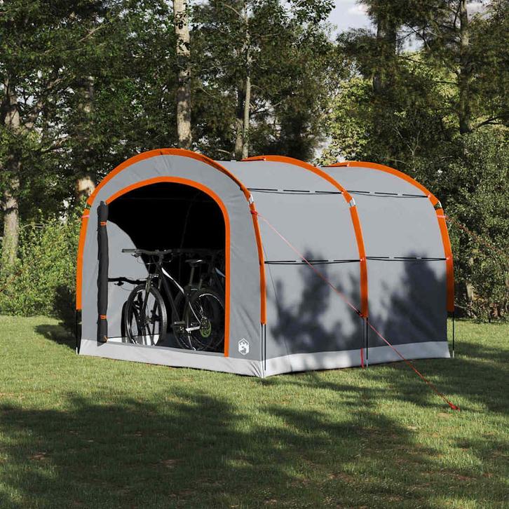 vidaXL Tent met dak Grijs en oranje 268 x 240 x 191 cm, Caravans en Kamperen, Tenten, Nieuw, Verzenden