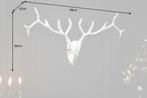 Moderne wanddecoratie VEADO 98cm zilveren hertengewei -, Ophalen of Verzenden, Nieuw