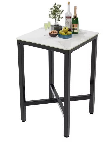 Vierkante Industriële Bartafel – Steen & Metaal, 70×70×105, Huis en Inrichting, Keuken | Keukenelementen, Nieuw, Verzenden