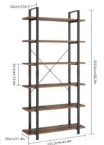 Hoge Boekenplank – Zwarte Opbergkast met 6 Niveaus, Verzenden, Nieuw