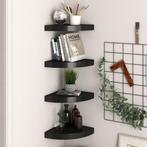 vidaXL Hoekschappen zwevend 4 st 25x25x3,8 cm MDF zwart, Huis en Inrichting, Woonaccessoires | Wandplanken en Boekenplanken, Verzenden