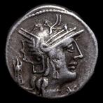 Romeinse Republiek. M. Opeimius, Denarius, 131 a.C..