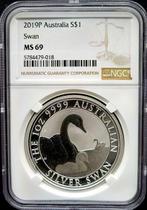 Swan 1 oz 2019 NGC MS69 (POP 10/7), Verzenden, Losse munt, Zilver