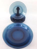 Vereco - Serveerschaal (8) - Glas - Vereco blauwe borden, Antiek en Kunst
