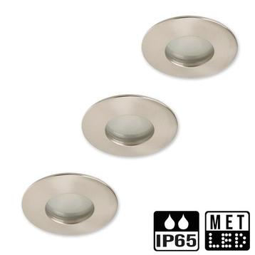 3 spotjes nikkel | IP65 inbouwspot LED badkamer | 3.5W 3000K beschikbaar voor biedingen