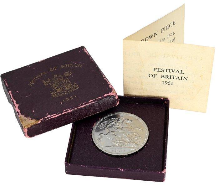 Verenigd Koninkrijk. George VI. Crown 1951 Prooflike, Postzegels en Munten, Munten | Europa | Niet-Euromunten