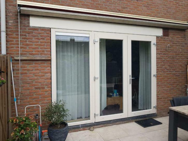 Openslaande dubbele tuindeuren 2200x2400 mm incl. glas, Doe-het-zelf en Verbouw, Deuren en Horren, Nieuw, Glas, Kunststof, Buitendeur