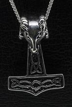 Zilveren Hamer van Thor met Ram ketting hanger - middel, Nieuw, Verzenden