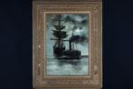 Arvid Johanson (1862-1923) - Maritieme Nocturne (NO RESERVE), Antiek en Kunst, Kunst | Schilderijen | Klassiek