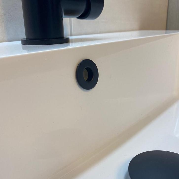 Sani Royal Wastafel Overloop Ring Mat Zwart, Doe-het-zelf en Verbouw, Sanitair