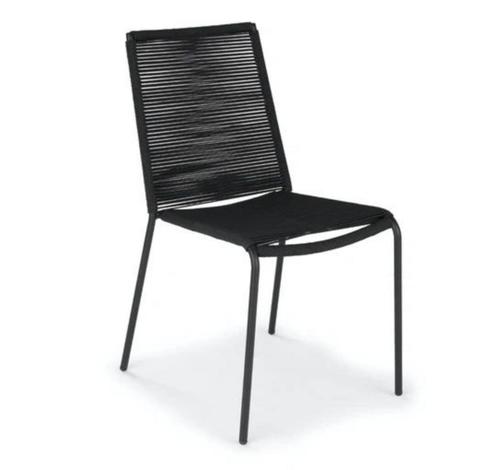 Dining tuinstoel Novara Wicker Aluminium Zwart The Outsider, Tuin en Terras, Tuinstoelen, Verzenden