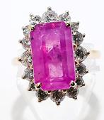 Ring - 18 karaat Roségoud, Saffier PINK NO HEAT 7,22 ct, Sieraden, Tassen en Uiterlijk, Nieuw