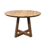 Stijlvolle teakhouten ronde tafel – Kies uit 6 unieke poten, Huis en Inrichting, Verzenden, Nieuw, Vijf personen of meer, Modern