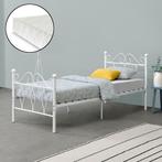 Metalen bedframe Apolda met matras wit 90x200 cm, Huis en Inrichting, Verzenden, Nieuw