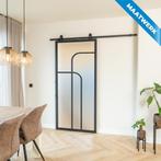Stalen Schuifdeur Zwart 4 Vlaks rond Maatwerk Mat glas, Doe-het-zelf en Verbouw, Kozijnen en Schuifpuien, Nieuw, Metaal, Inclusief glas