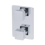 BWS Afbouwdeel Square 2-Weg Chroom tbv Thermostatisch, Ophalen of Verzenden, Nieuw, Chroom, Kraan
