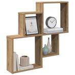 vidaXL Wandschap 80x15x78,5 cm bewerkt hout artisanaal, Huis en Inrichting, Woonaccessoires | Wandplanken en Boekenplanken, Verzenden