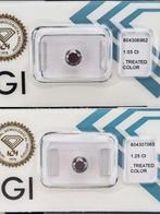 2 pcs Diamant (Kleurbehandeld) - 2.28 ct Zwart - Niet, Sieraden, Tassen en Uiterlijk, Edelstenen, Nieuw